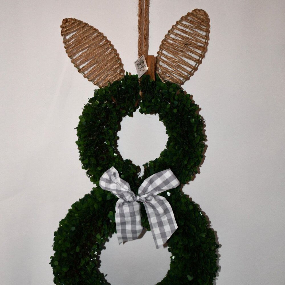 Mud Pie Easter Collection Boxwood Bunny Door Hanger 40060113 NWT